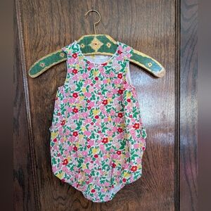 Baby Boden Floral Bubble Romper 18mos Green Red Pink Yellow 100% Cotton Easter
